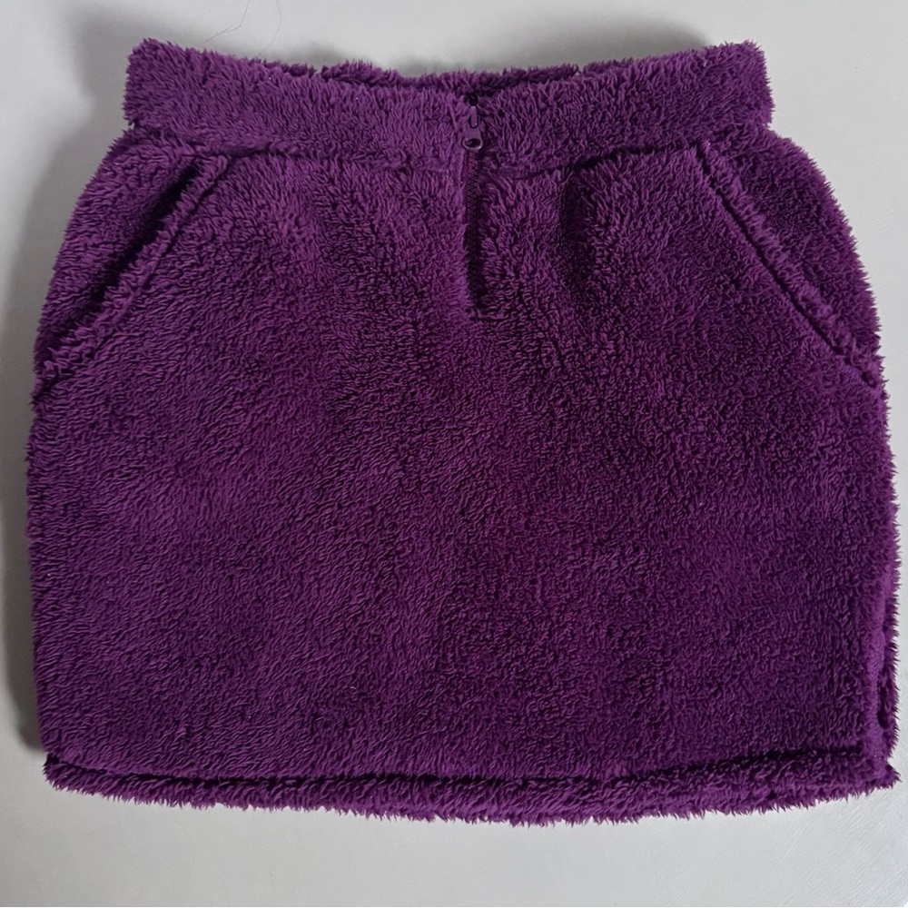 PARADE Fuzzy Faux Fur Textured Shearling Edgy Mini Skirt